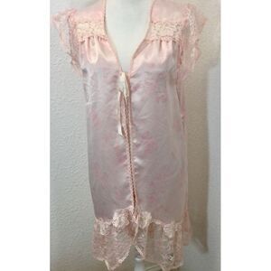 Sexy Lingerie  Samye USA pink Night Gown lace Size‎ S Lovely Vintage